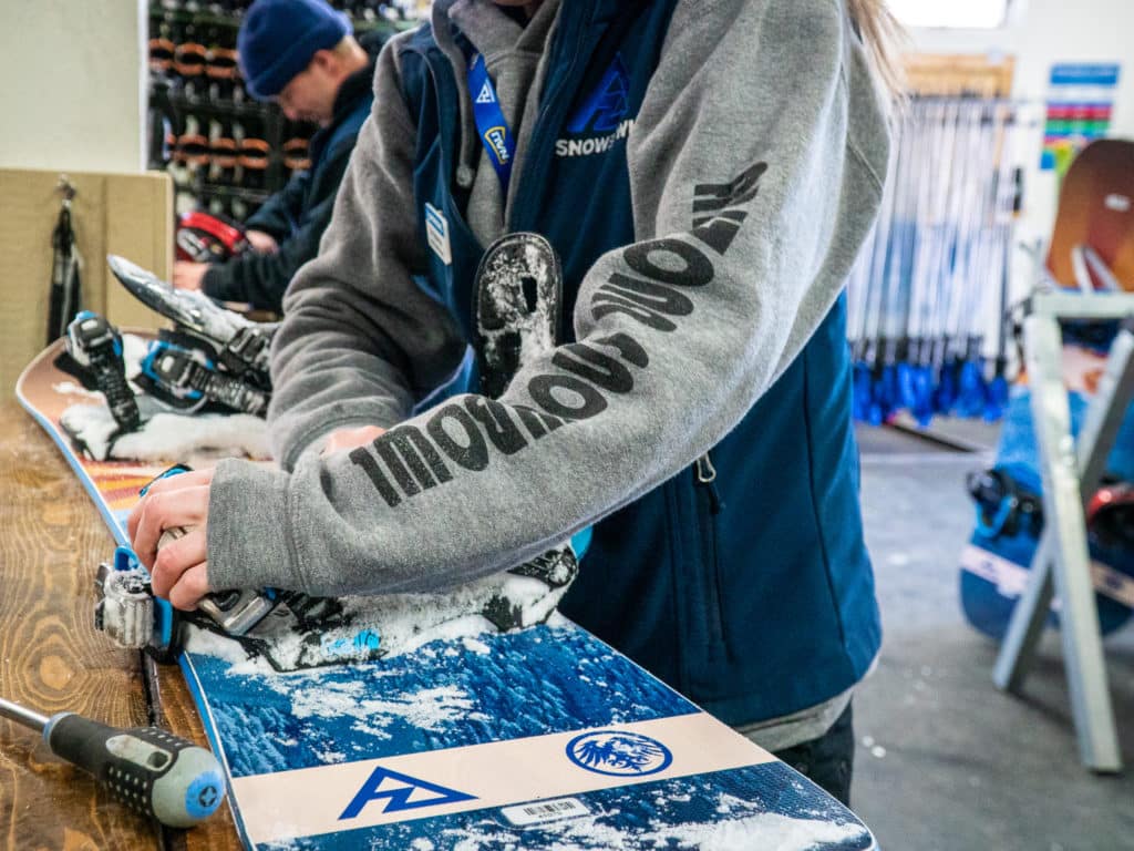 Rental technician at work at Arizona Snowbowl