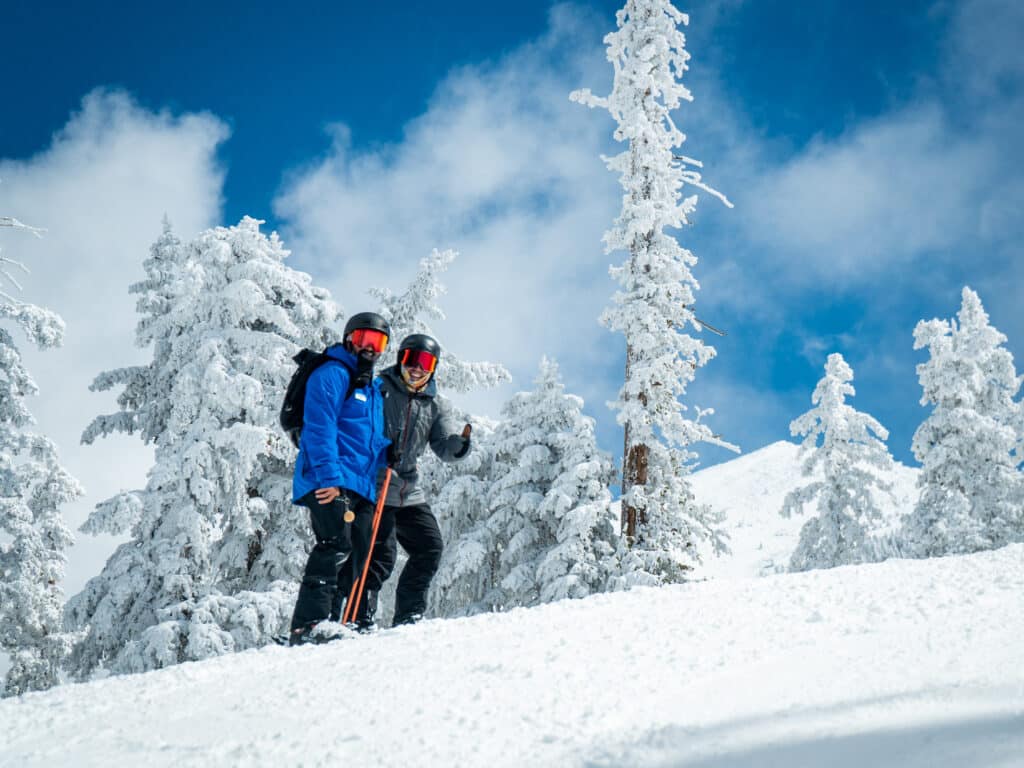 Ski Instructor During Ski Lesson.