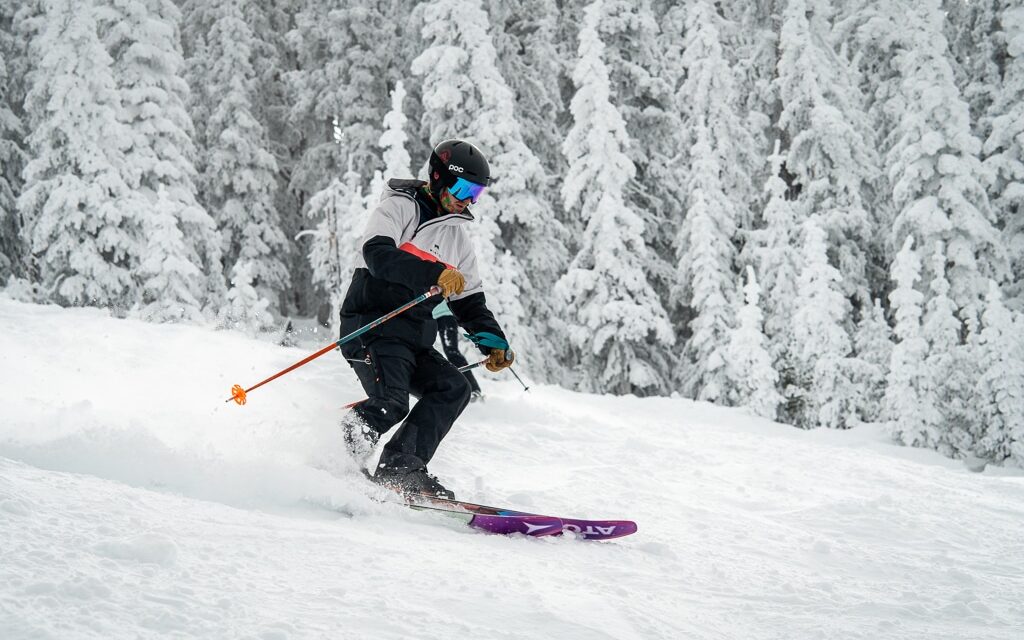 Skier on a powder day at Arizona Snowbowl