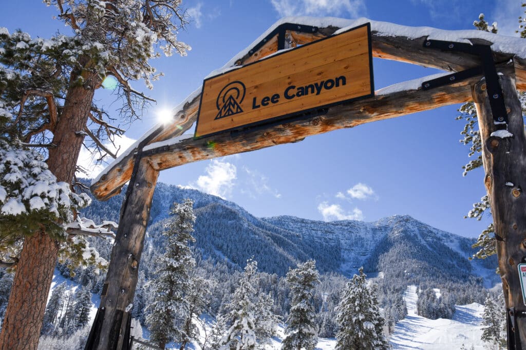 Lee Canyon Gate at Lee Canyon Ski & Snowboard Resort.