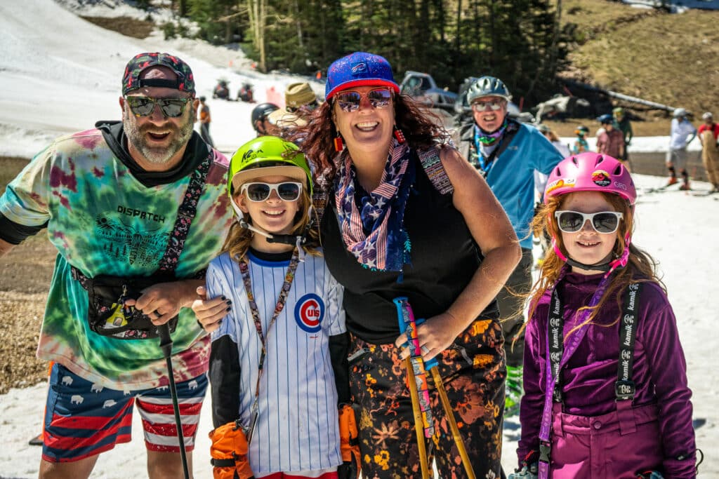 Family at Snowbowl on closing day.