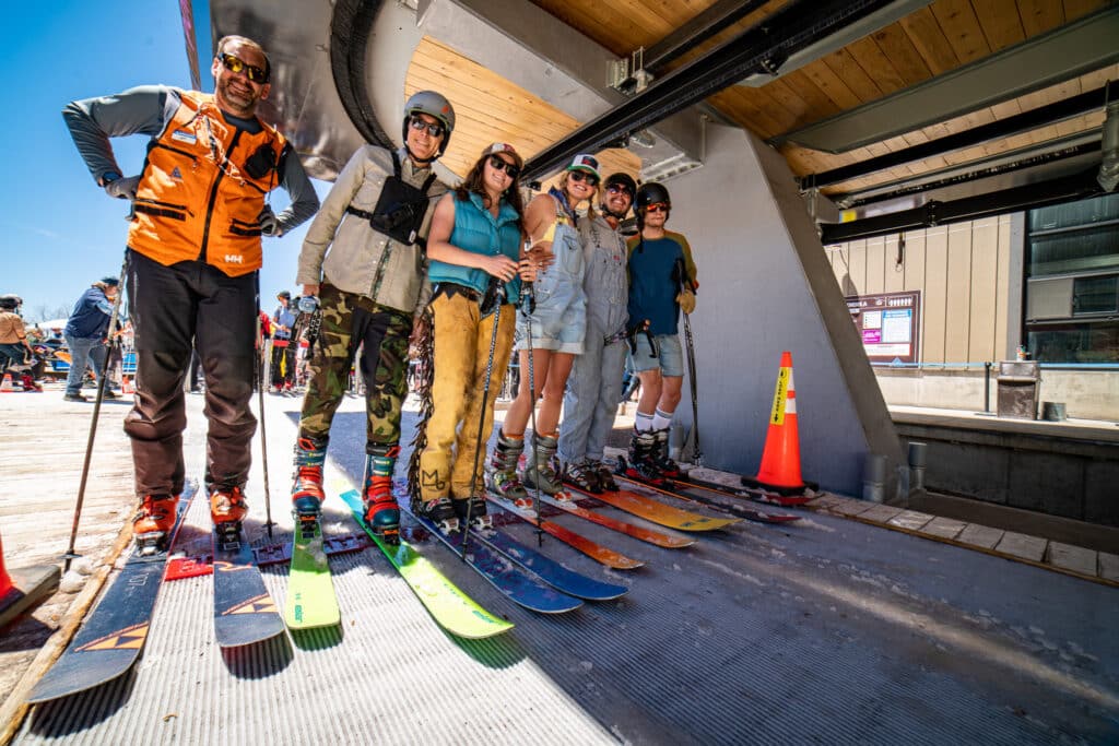 Skiers on Closing Day at Arizona Snowbowl.