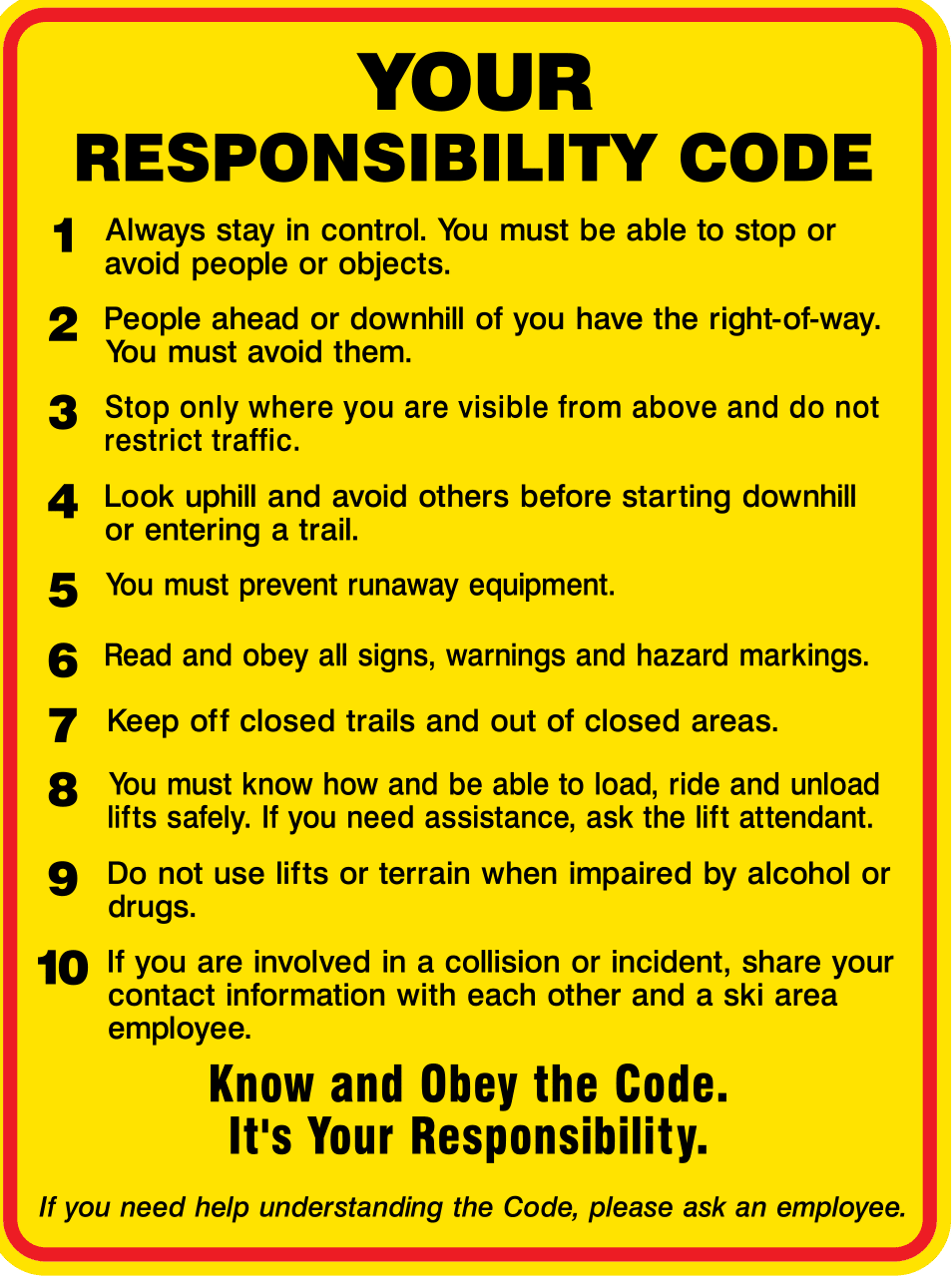 Your Responsibility Code