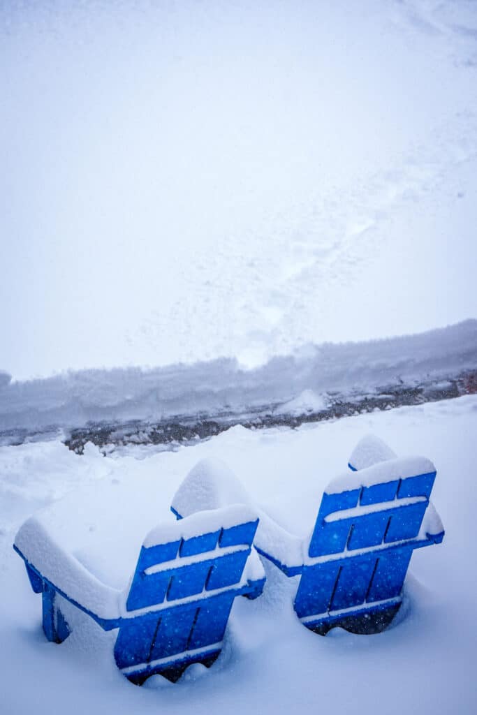 Snowy Chairs at Snowbowl