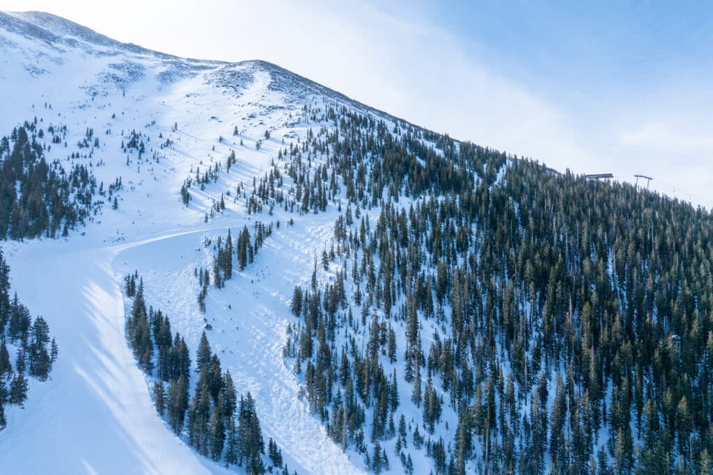 Drone shot of snowbowl