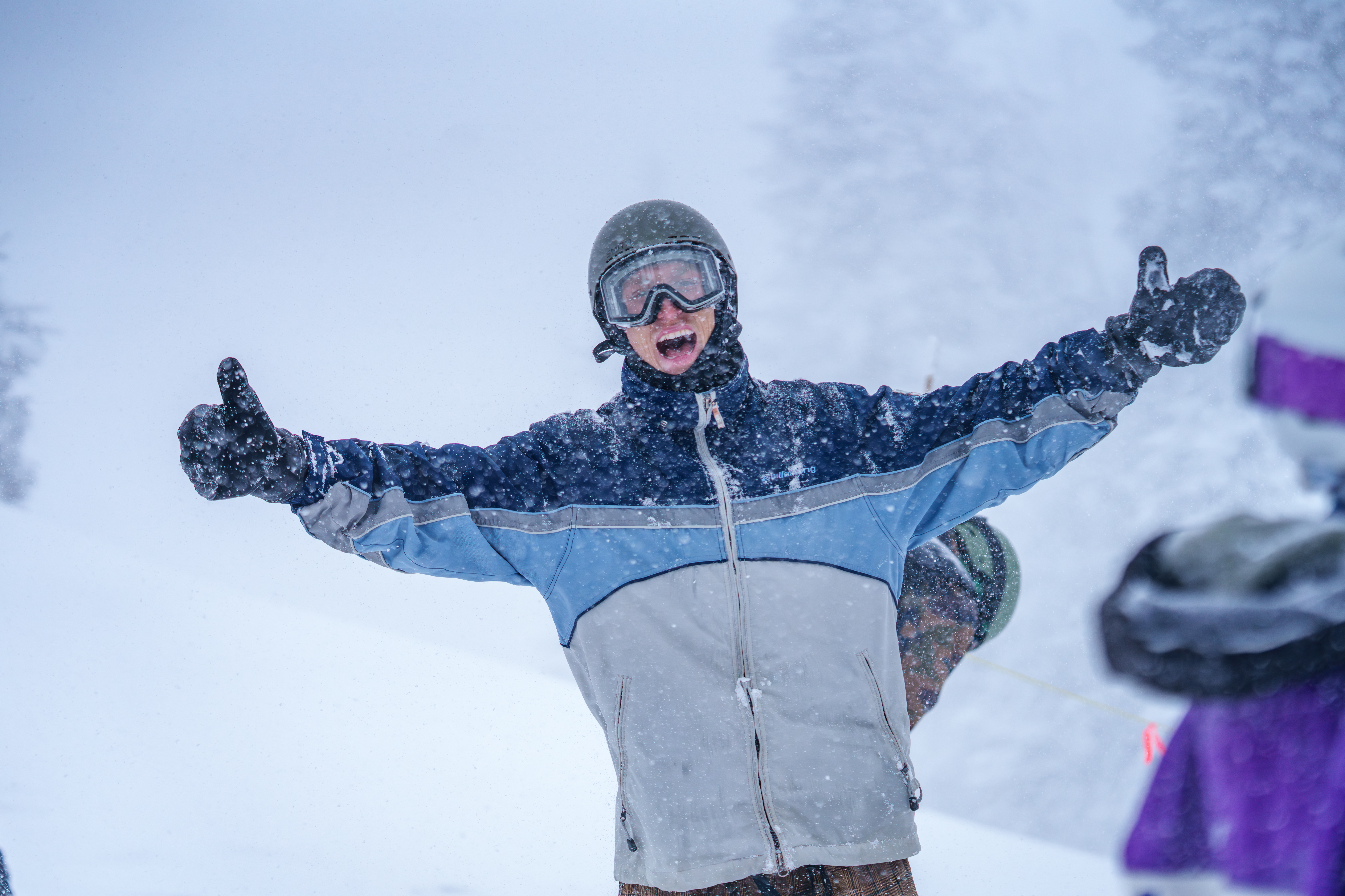 Stoked Snowboarder at Snowbowl