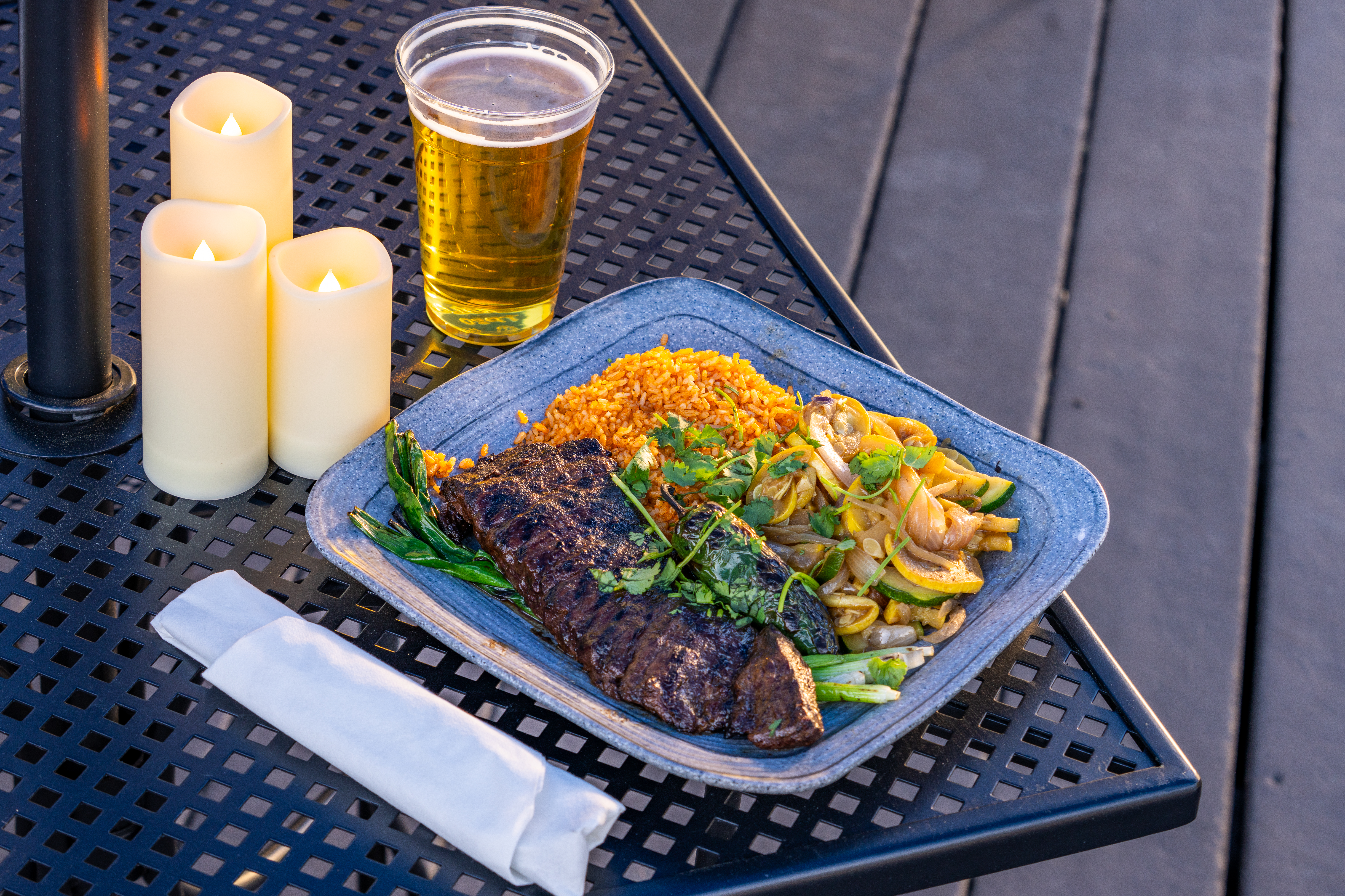 A plate of Elevated Asada served at Agassiz Lodge Restraurant