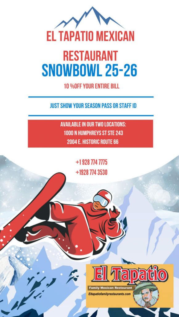 El Tapatio Snowbowl Local Passholder Perk promotional poster