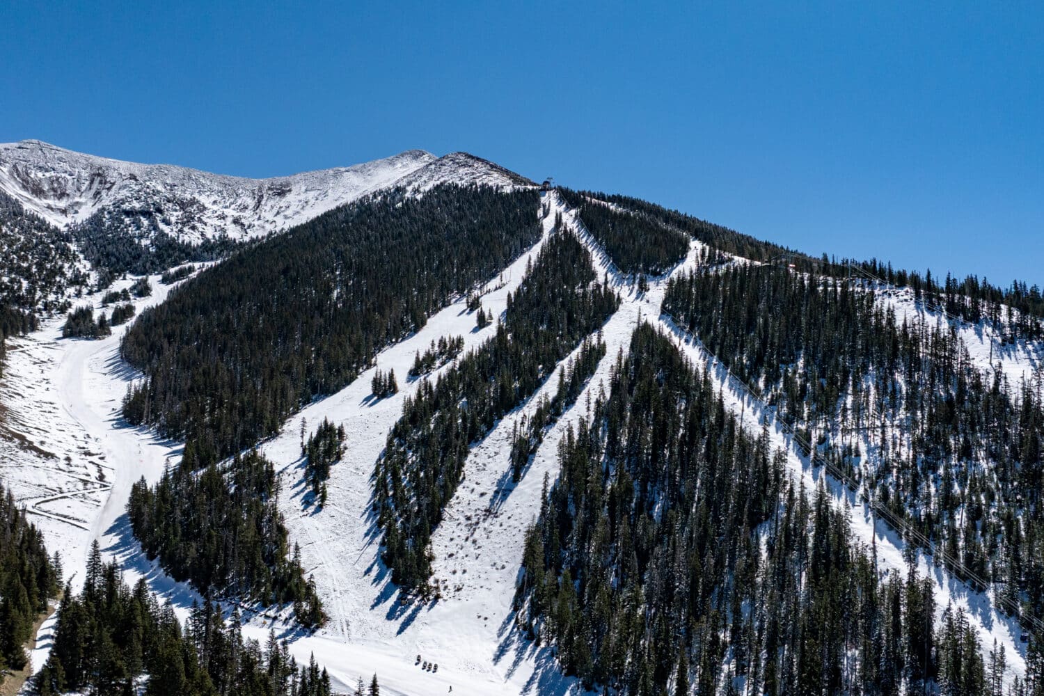 Aerial view of Arizona Snowbowl, snowy spring, 04.03.26