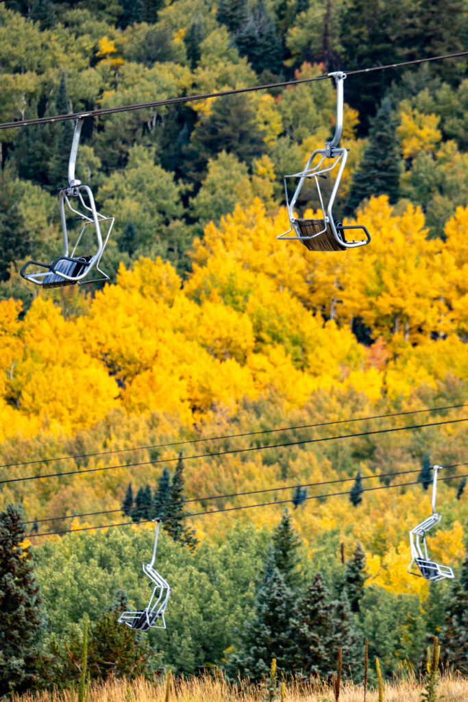 Scenic chairlift at Snowbowl in fall