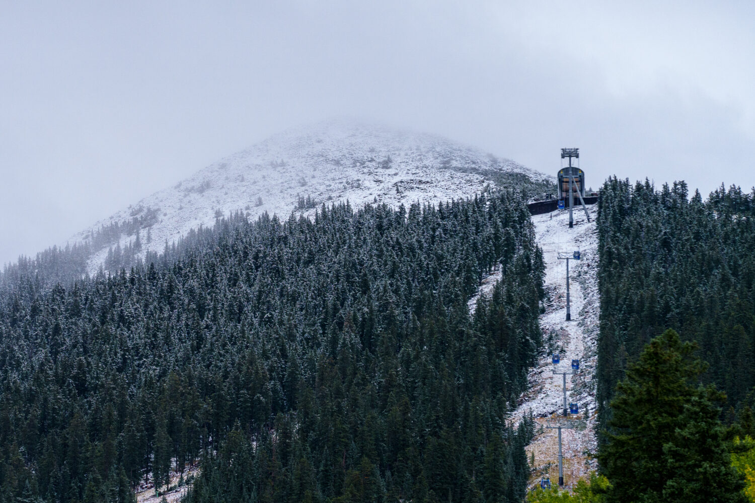 Snow covered Agassiz Peak during fall 2026