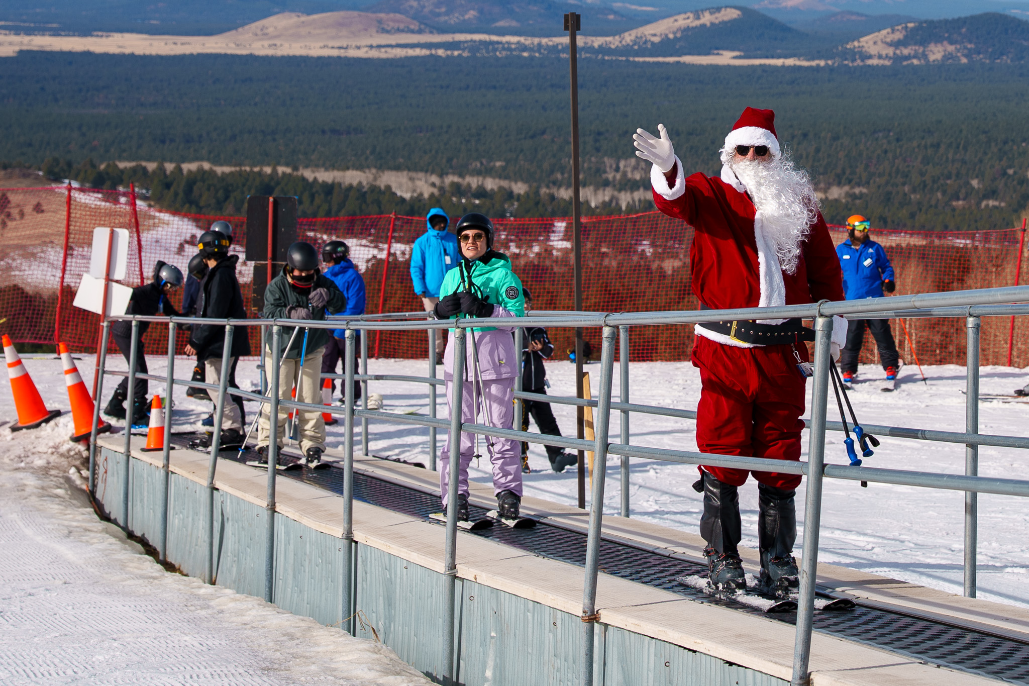 Santa riding Little Spruce